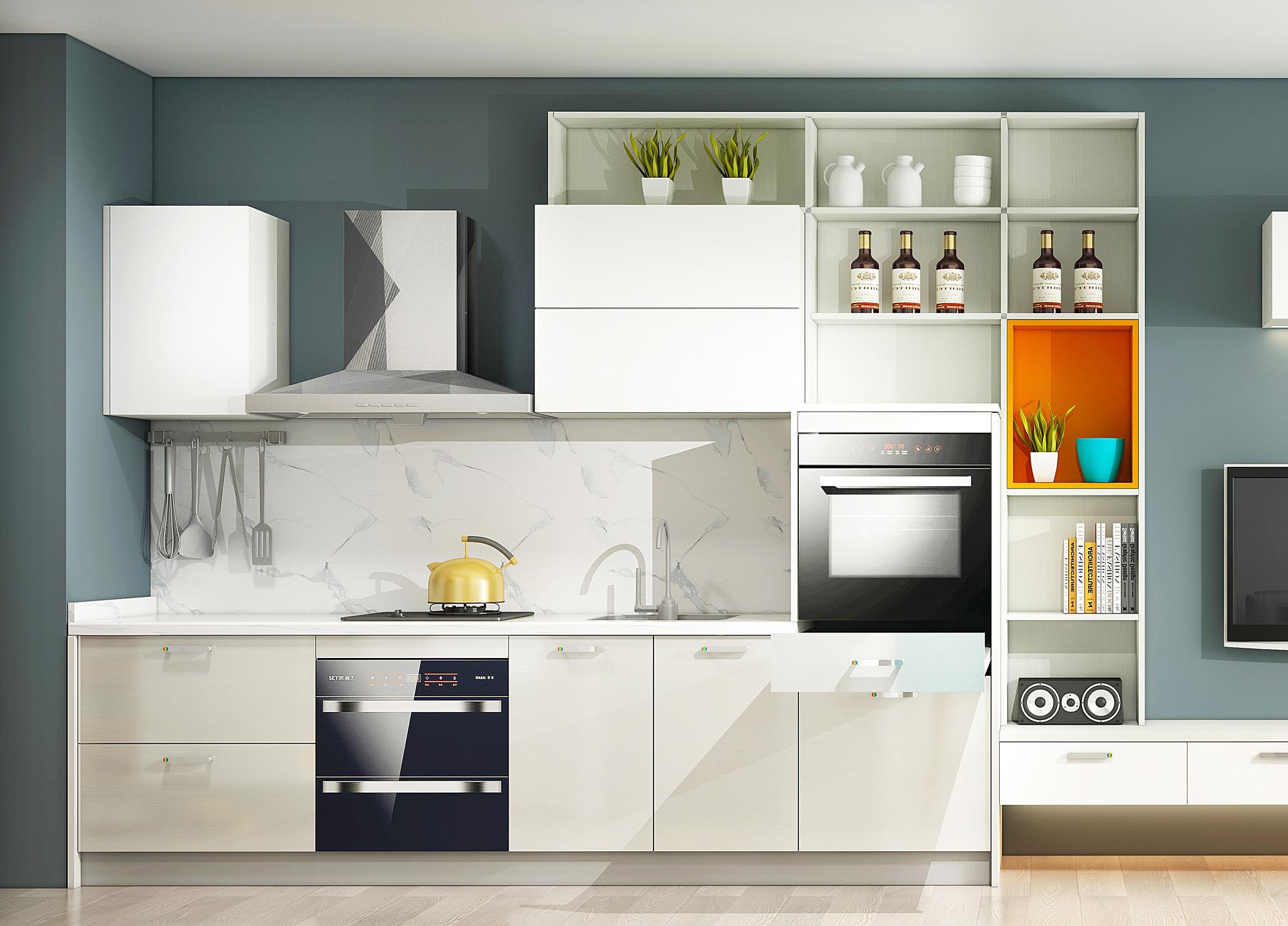lacquered kitchen cabinet