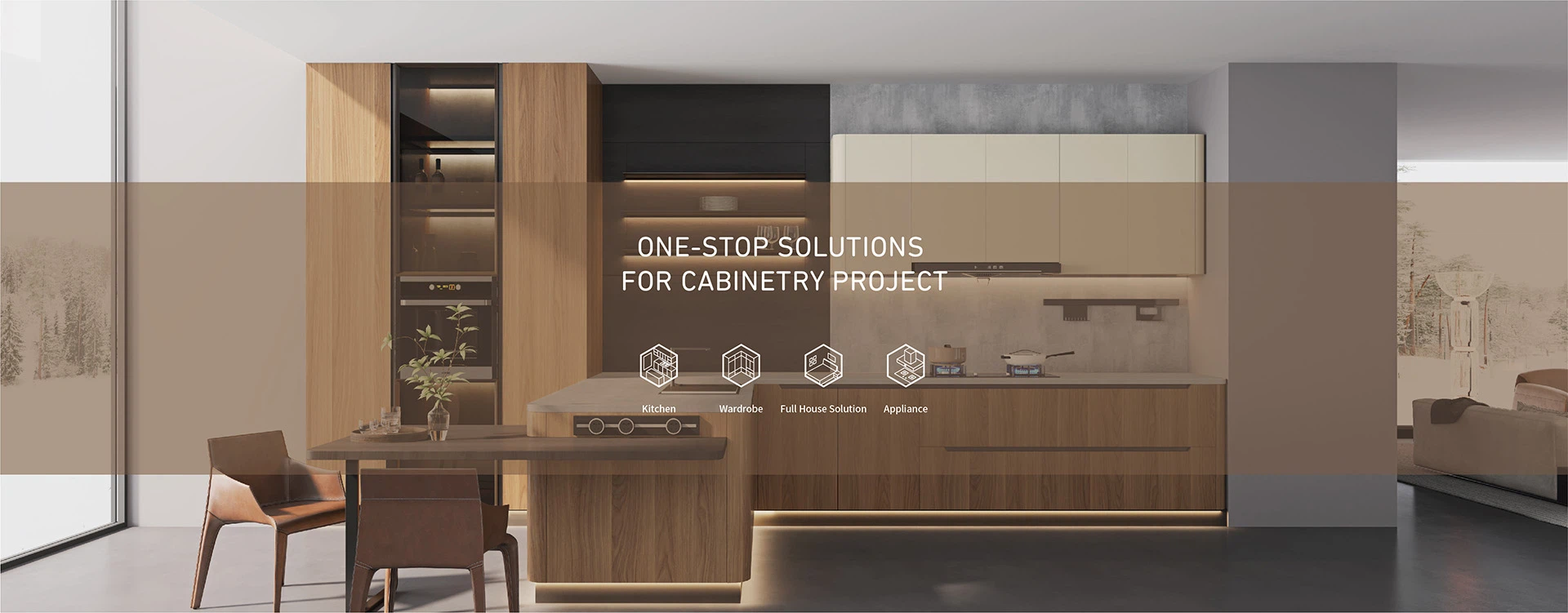 Wood Grain Kitchen Cabinets