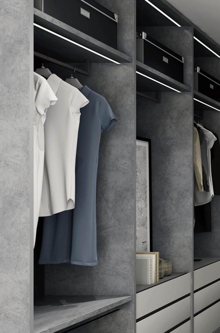 Modern Gray Simple Design Wardrobe Cabinet